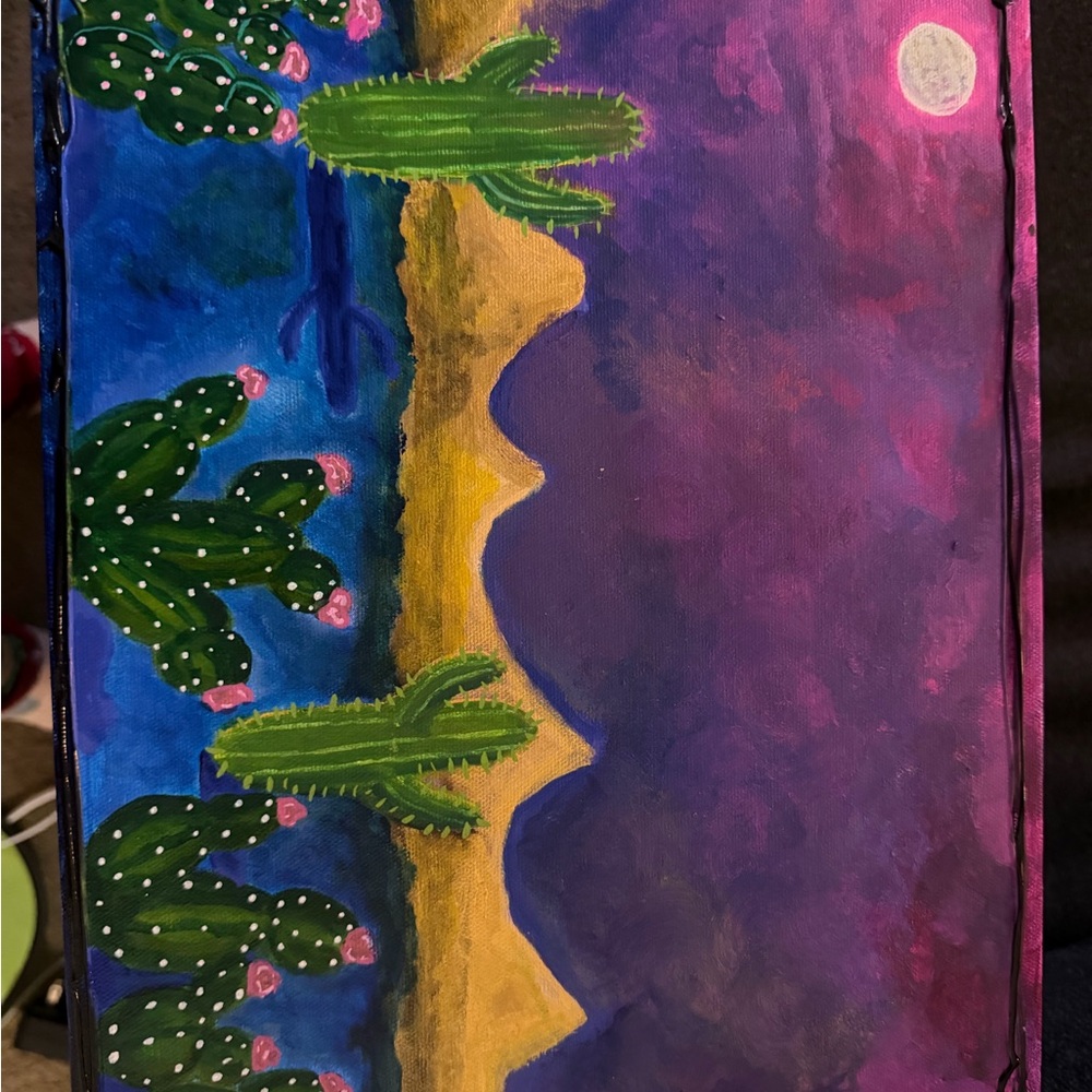 Vibrant Desert Cactus Art Print originally by SJO